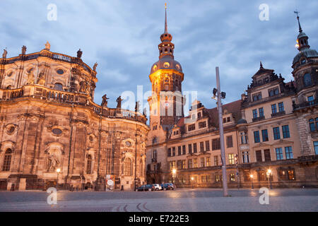 Palais Royal ou le château de Dresde, Saxe, Allemagne, Europe Banque D'Images