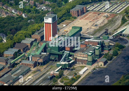 Vue aérienne, Zeche Friedrich Heinrich 1-2 Colliery, Kamp-Lintfort, Rhénanie du Nord-Westphalie, Allemagne Banque D'Images