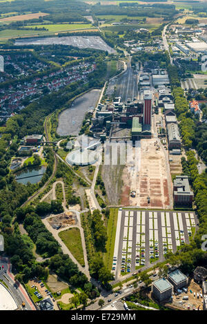 Vue aérienne, Zeche Friedrich Heinrich 1-2 Colliery, Kamp-Lintfort, Rhénanie du Nord-Westphalie, Allemagne Banque D'Images