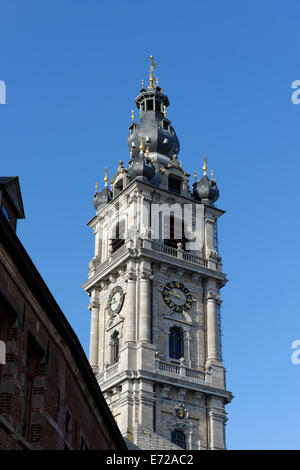 Beffroi, classé au Patrimoine Mondial de l'Unesco, Mons, Hainaut, Wallonie, Belgique Banque D'Images