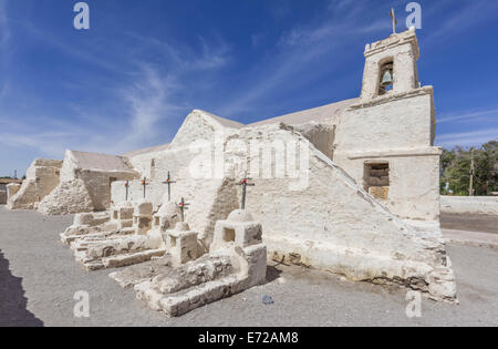 Église de Chiu Chiu, région d'Antofagasta, Chili Banque D'Images