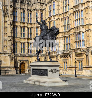 Richard Coeur de Lion Chambres du Parlement Londres Banque D'Images