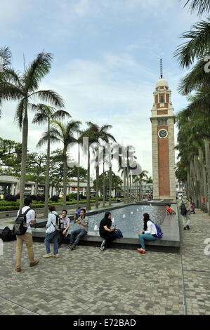 Ancien Kowloon-Canton Railway Tour de l'horloge, connu surtout comme le Tour de l'horloge de Tsim Sha Tsui. Tsim Sha Tsui, Kowloon, Hong Kong Banque D'Images