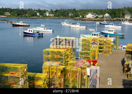 Lobster boats Bass Harbor, Maine. Banque D'Images