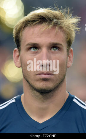 Düsseldorf, Allemagne. 06Th Nov, 2014. L'Argentine Biglia Lucas pendant le match international entre l'Allemagne et l'Argentine à l'Esprit Arena de Düsseldorf, Allemagne, 03 septembre 2014. Photo : BERND THISSEN/dpa/Alamy Live News Banque D'Images