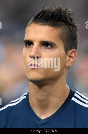 Düsseldorf, Allemagne. 06Th Nov, 2014. L'Argentine est Erik Lamela pendant le match international entre l'Allemagne et l'Argentine à l'Esprit Arena de Düsseldorf, Allemagne, 03 septembre 2014. Photo : BERND THISSEN/dpa/Alamy Live News Banque D'Images