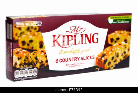 Mr Kipling 6 tranches d'emballage de vente au détail du pays Banque D'Images