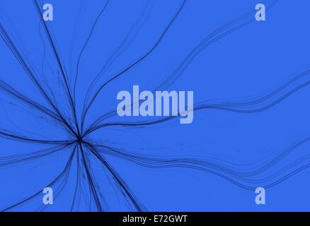 Fractale fracturé sur fond bleu qui ressemble à une fenêtre cassée. Banque D'Images
