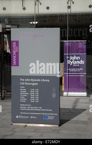 John Rylands Library, Manchester, Angleterre, RU Banque D'Images