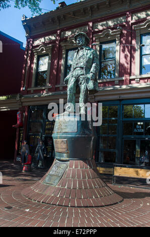 Statue de John Gassy Jack Deighton, Gastown, Vancouver Banque D'Images