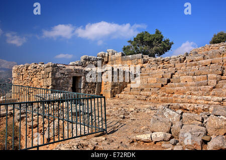 Le site archéologique de Lato, à proximité du village de Kritsa (municipalité d'Agios Nikolaos), Lassithi, Crète, Grèce. Banque D'Images