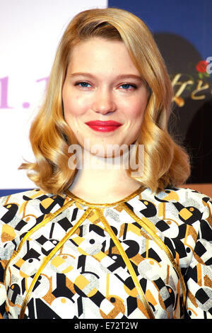 Tokyo, Japon. 4e Septembre, 2014. Lea Seydoux, le 4 septembre 2014, Tokyo, Japon : l'actrice française Léa Seydoux assiste à la conférence de presse du film "La Belle et la Bête" le 4 septembre 2014 à Tokyo, Japon. Le Directeur Christophe Gans et l'actrice Léa Seydoux est venu au Japon pour la promotion du film qui sortira le 1er novembre. Credit : Rodrigo Reyes Marin/AFLO/Alamy Live News Banque D'Images