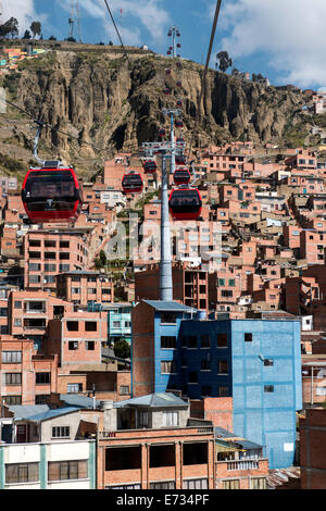 Mi TelefŽrico (funiculaire) La Paz Bolivie Amérique du Sud Banque D'Images