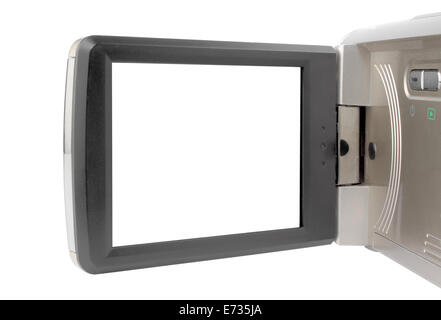 L'écran LCD blanc caméscope isolated on white Banque D'Images