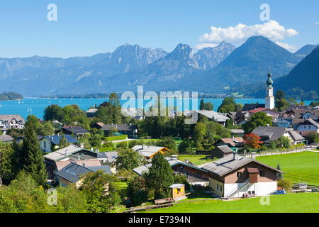 Vue sur Élevée Sankt-gilgen, Wolfgangsee, Salzburger Land, Flachgau, Haute Autriche, Autriche, Europe Banque D'Images