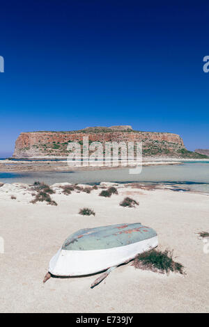 La Baie et la plage de Balos, péninsule de Gramvousa, Crète, îles grecques, Grèce, Europe Banque D'Images