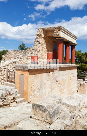 Palais Minoen, Palais de Knossos, Entrée Nord, Iraklion (Heraklion) Herklion, Crète, îles grecques, Grèce, Europe Banque D'Images