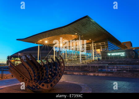 L'Assemblée galloise (Senedd), la baie de Cardiff, Pays de Galles, Royaume-Uni, Europe Banque D'Images