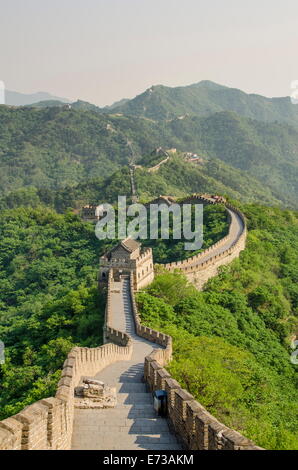 La première section de Mutianyu de la Grande Muraille, UNESCO World Heritage Site, Beijing, China, Asia Banque D'Images