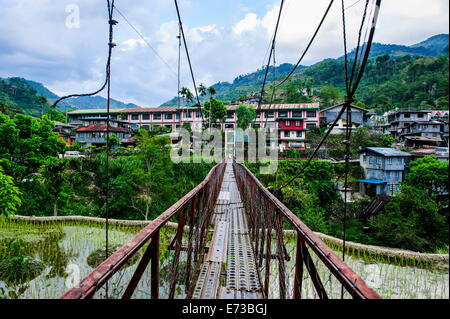 Grand pont suspendu à Banaue, nord de Luzon, Philippines, Asie du Sud, Asie Banque D'Images