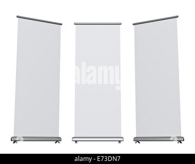 Blank roll-up banner display, isolé Banque D'Images