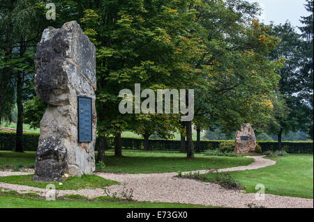 Le Monument de l'Europe sur le tripoint entre la Belgique, l'Allemagne et le Luxembourg à Ouren, Luxembourg, Belgique Banque D'Images