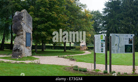 Le Monument de l'Europe sur le tripoint entre la Belgique, l'Allemagne et le Luxembourg à Ouren, Luxembourg, Belgique Banque D'Images