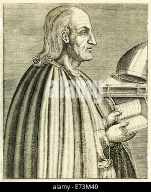 Saint Anselme de Canterbury (1033-1109) moine bénédictin français, philosophe et théologien qui devint archevêque de Canterbury qui a écrit "de veritate'. Gravure de frère André Thévet (1516-1590) publié en 1584. Voir la description pour plus d'informations. Banque D'Images