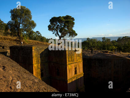 Rock-cut monolithique de l'Église Bete Giyorgis, Lalibela, Éthiopie Banque D'Images