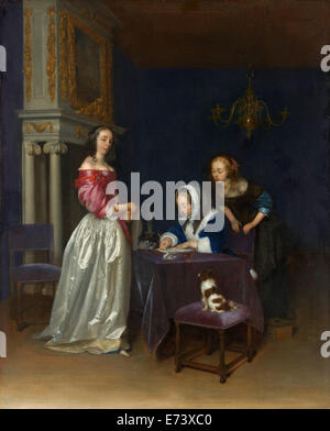 La curiosité - par Gerard Ter Borch le Jeune, 1662 Banque D'Images