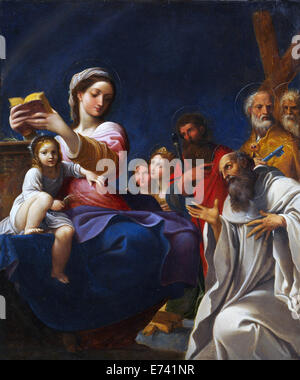 La Madone et l'enfant avec les saints - Ludovico Carracci, 1607 par Banque D'Images