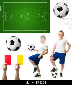 Jeu de football ou soccer ball, y compris dvd, champ Banque D'Images