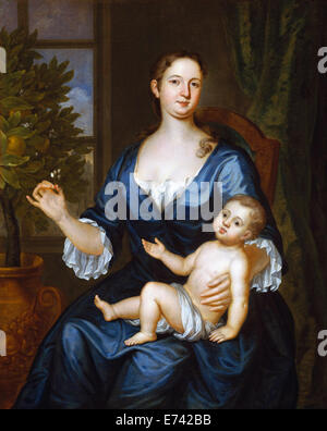 Mme Francis Brinley et son fils Francis - par John Smibert, 1729 Banque D'Images