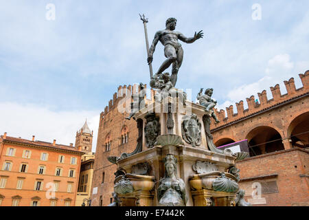 La fontaine de Neptune de la Piazza del Nettuno. Bologne, Emilie-Romagne, Italie Banque D'Images