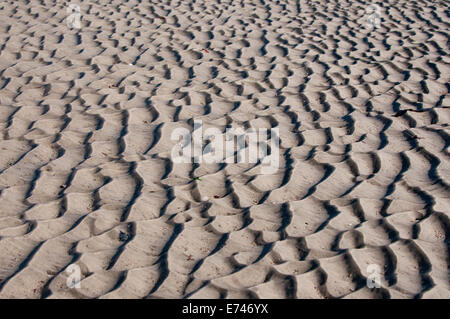 Rippled sands à marée basse à Littlehampton Banque D'Images