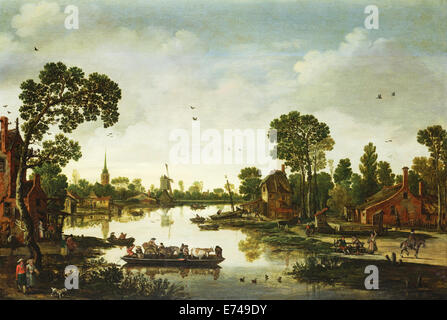 Le bétail Ferry - par Esaias van de Velde, 1622 Banque D'Images