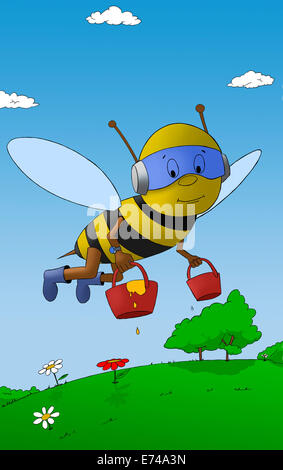Illustration de l'abeille de travail Banque D'Images