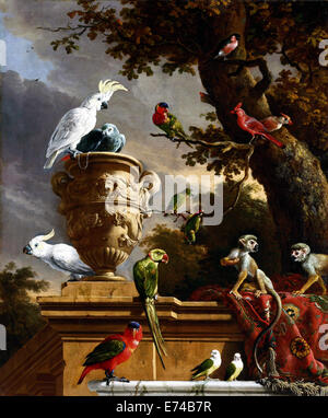 La Ménagerie - Melchior de Hondecoeter d', 1690 Banque D'Images