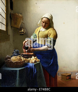 La Laitière - par Johannes Vermeer, 1660 Banque D'Images