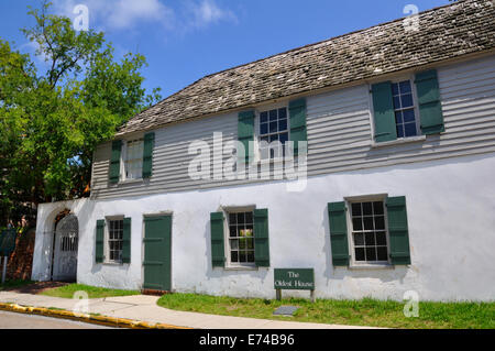 La plus ancienne maison de l'US (aujourd'hui musée), Saint Augustine, Floride, USA Banque D'Images