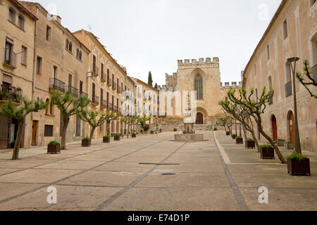 Saint Bernat Jeandet sports Place du Monastère Royal de Santa Maria de Santes Creus (Catalogne, Espagne) Banque D'Images