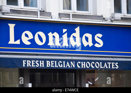 'Leonidas', une chaîne de magasins populaires chocolat en Belgique Banque D'Images