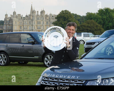 Burghley House, Stamford, au Royaume-Uni. Sep 7, 2014. Andrew Nicholson (NZL), vainqueur de la Land Rover Burghley Horse Trials, 7 septembre 2014. Credit : Nico Morgan/Alamy Live News Banque D'Images