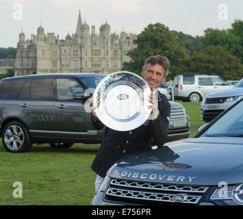 Burghley House, Stamford, au Royaume-Uni. Sep 7, 2014. Andrew Nicholson (NZL), vainqueur de la Land Rover Burghley Horse Trials, 7 septembre 2014. Credit : Nico Morgan/Alamy Live News Banque D'Images