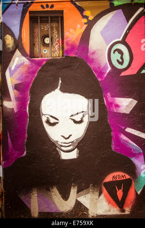 Street art à Brick Lane, London Banque D'Images