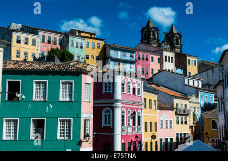 L'architecture coloniale dans le Pelourinho, Salvador da Bahia, Brésil Banque D'Images