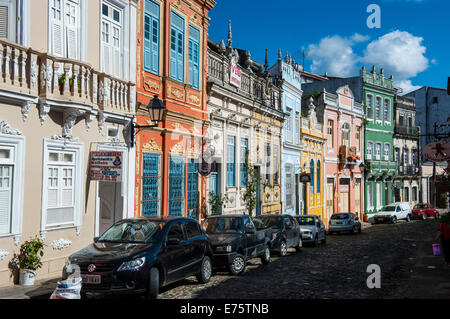 L'architecture coloniale dans le Pelourinho, Salvador da Bahia, Brésil Banque D'Images