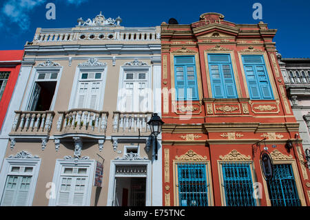 L'architecture coloniale dans le Pelourinho, Salvador da Bahia, Brésil Banque D'Images