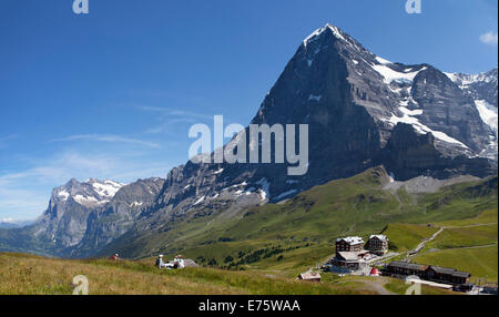 Eiger, col de montagne, Kleine Scheidegg Jungfrau railway hotel,, Grindelwald, Oberland Bernois, Canton de Berne Banque D'Images