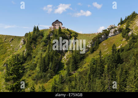 Rotwandhaus refuge, région du lac Spitzingsee, Mangfall montagnes, Haute-Bavière, Bavière, Allemagne Banque D'Images
